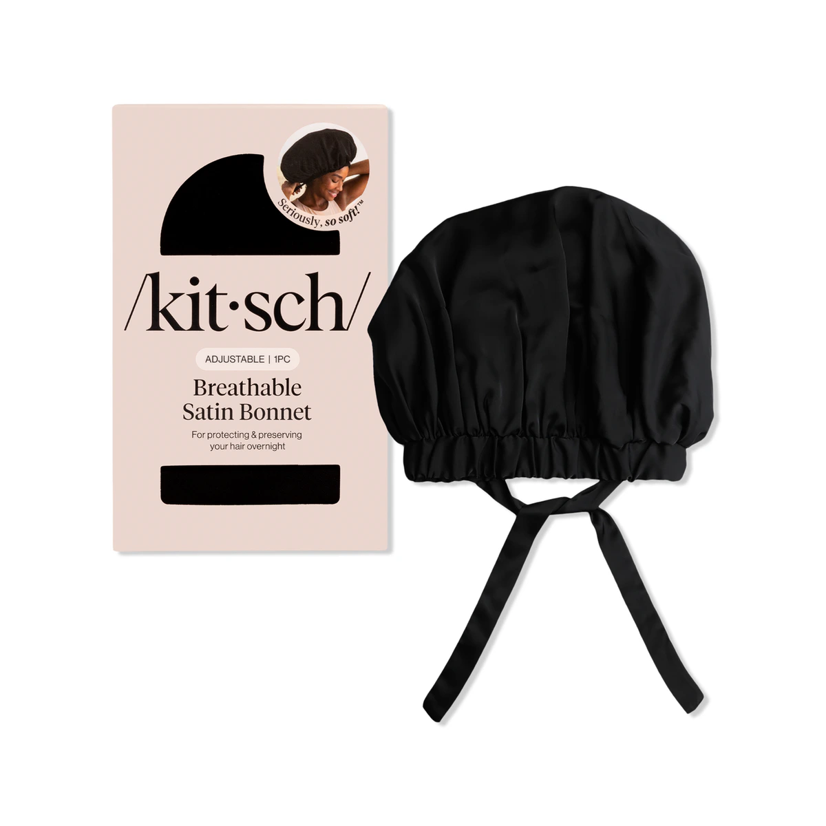Black Satin Sleep Bonnet