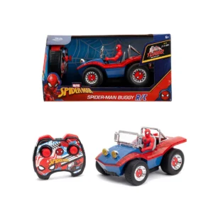 Spider-Man Jada Spider-Man Buggy RC with Non-Removable Spider-Man Figure  7", Turbo Button, Full-Function Remote Control, Ages 6+, Red/Blue