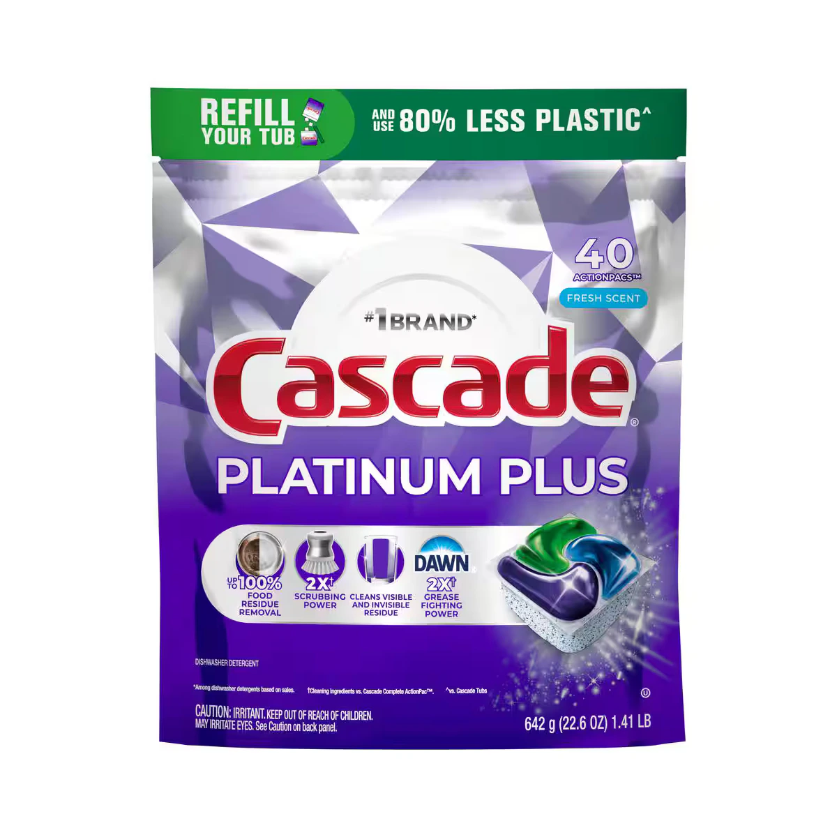 Platinum Plus Dawn Fresh Scent Dishwasher Detergent Pods - 40 Count