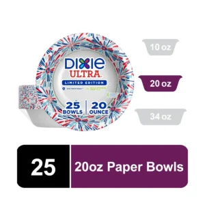 Ultra Summer Design Disposable Paper Bowls - 20 oz, 25 Count
