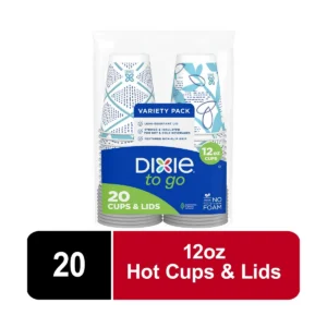 To Go Disposable Paper Cups - 12 oz, 20 Count