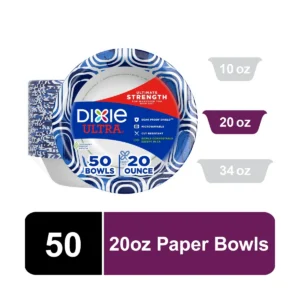 Ultra Disposable Paper Bowls - 20 oz, 50 Count