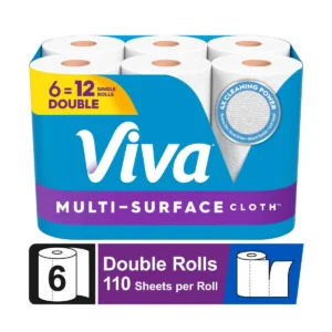 Multi-Surface Cloth Paper Towels - 6 Double Rolls