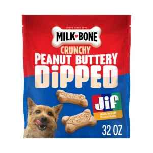 Peanut Buttery Dipped Dog Biscuits with Jif, 32-oz Bag
