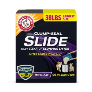 Litter Slide Multi-Cat Scented Clumping Clay Cat Litter, 38-lb Box