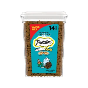 Jumbo Stuff Tempting Tuna Soft & Crunchy Cat Treats, 14-oz Tub