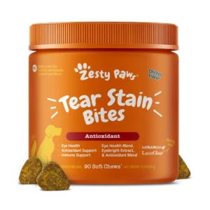 Tear Stain Bites Chicken Flavored Eye Support Soft Chews for Dogs, 90 Count