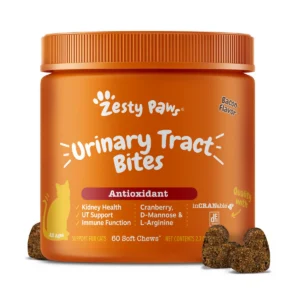 Cranberry Bladder Bites Bacon Flavored Urinary Soft Chews for Cats, 60 Count