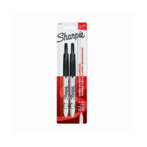 Retractable Permanent Markers, Ultra Fine Tip, Black, 2 Count