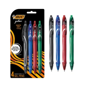 Gelocity Quick Dry Gel Pens, Medium Point 0.7mm, Assorted Colors, 4 Count