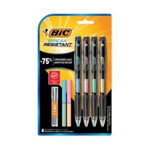 Break Resistant Mechanical Pencils with Erasers, No. 2, 0.7mm, 4 Count