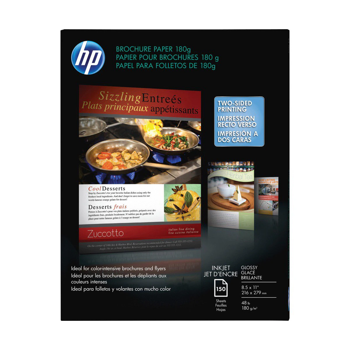 Professional Multi-use Glossy FSC Paper, 180 gsm, 8.5 x 11 in, 150 Sheets