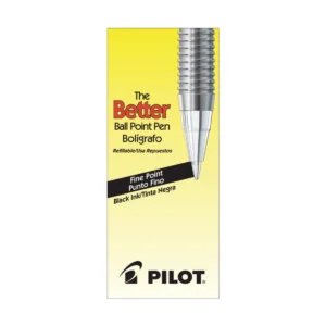Better Ballpoint Stick Pens, Fine Point, Black Ink, 12 Count