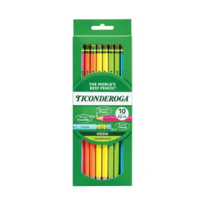 Neon Wood Pencils, Pre-Sharpened, #2 HB, 10 Count