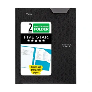 Stay-Put Plastic and Prong Folder, Black