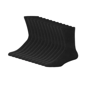 Double Tough Cushioned Crew Socks, Size 6-12, 12 Pack
