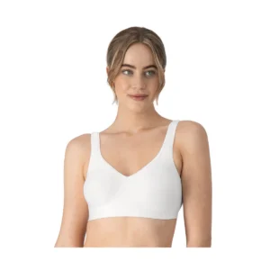 Comfort Evolution Wireless Moisture-Wicking Bra, White