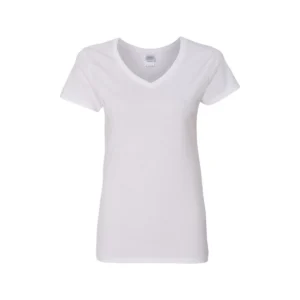 Women's Classic Short Sleeve V-Neck T-Shirt, White