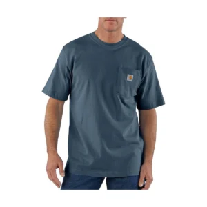 Loose Fit Heavyweight Short Sleeve Pocket T-Shirt, Bluestone