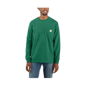 Loose Fit Heavyweight Long Sleeve Logo Pocket Work T-Shirt