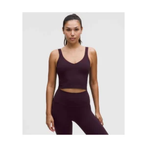 Align Tank Top Light Support A/B Cup, Black Plum