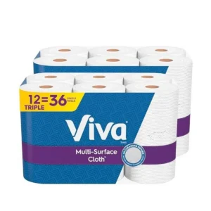 Multi-Surface Cloth Paper Towels - 12 Triple Rolls, Two Packs