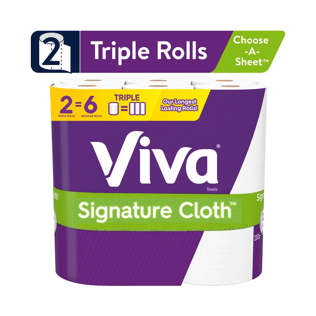 Signature Cloth Choose-A-Sheet Paper Towels - 2 Triple Rolls
