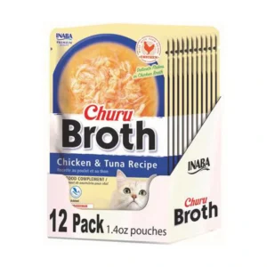 Churu Shredded Chicken and Tuna Creamy Broth Cat Treats 12 Count