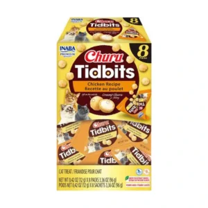 Churu Tidbits Chicken Recipe Grain-Free Cat Treats 8 Count