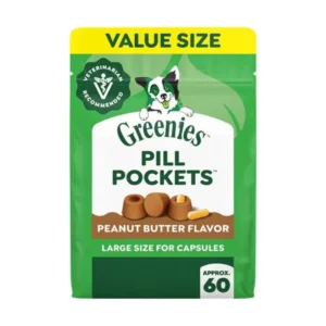 Pill Pockets Peanut Butter Flavor Capsule Size Dog Treats - 60 Count