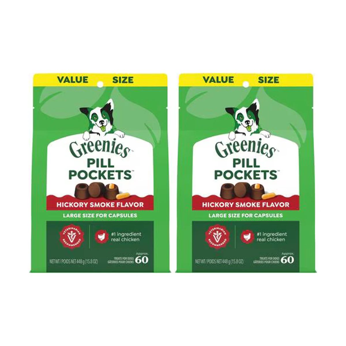 Pill Pockets Hickory Smoke Flavor Capsule Size Dog Treats - 120 Count