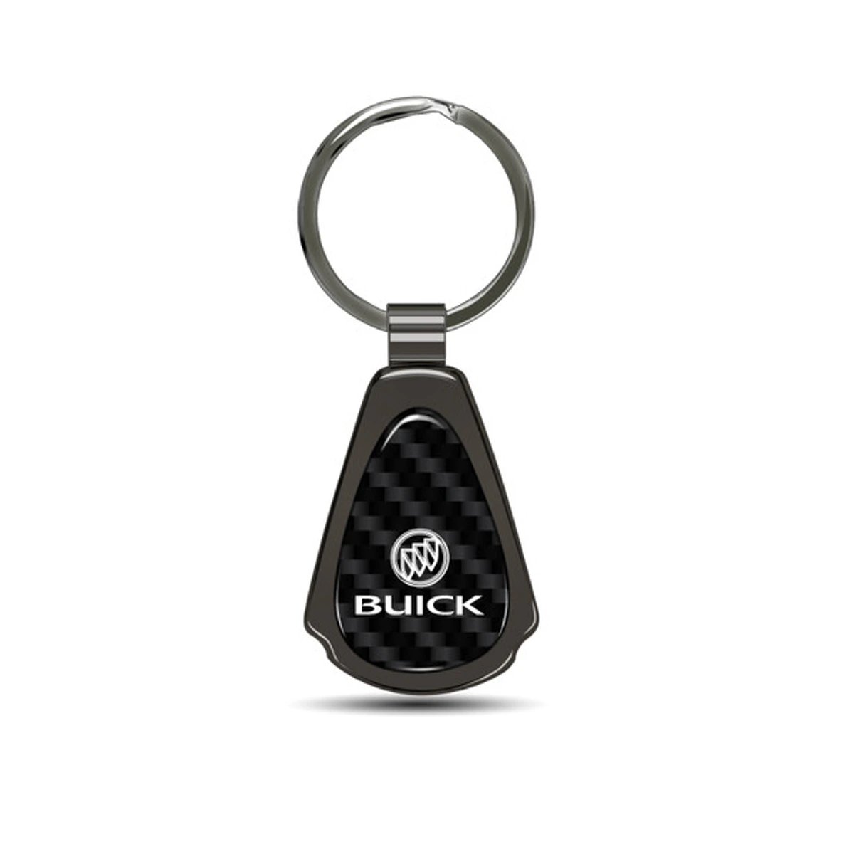 Carbon Fiber Gunmetal Teardrop Keychain