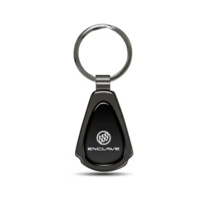 Enclave Black Dome Gunmetal Teardrop Keychain