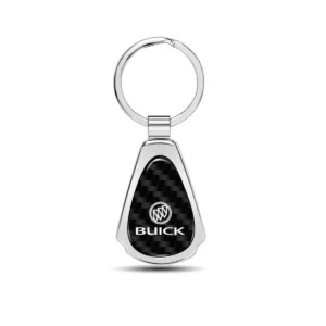 Carbon Fiber Chrome Teardrop Keychain