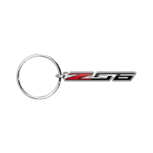 Corvette C7 Z06 Logo Shape 3D Die-Cut Metal Keychain Charm