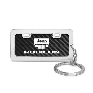 Rubicon Wrangler Carbon Fiber Mini License Frame Keychain