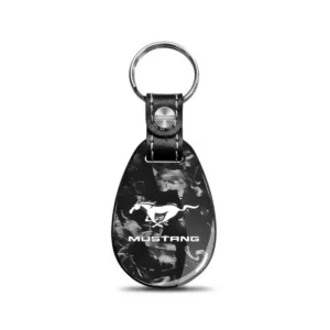 Mustang Forged Carbon Fiber Teardrop Keychain