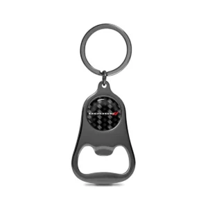 Logo Carbon Fiber Bottle Opener Keychain