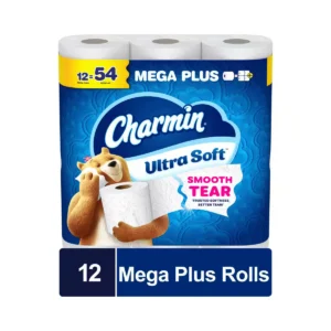 Ultra Soft Smooth Tear Toilet Paper - 12 Mega Plus Rolls
