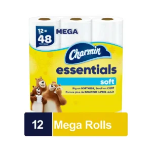 Essentials Soft Toilet Paper - 12 Mega Rolls