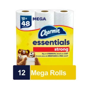 Essentials Strong Toilet Paper - 12 Mega Rolls
